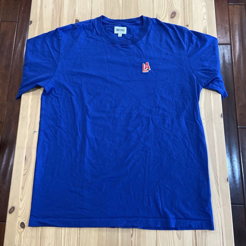 Ebbets Field Flannels Los Angeles Angels T Shirt Large Embroidered